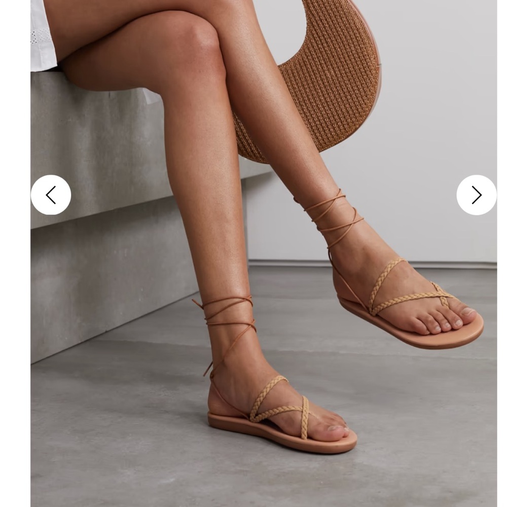 Plage braided metallic leather sandals